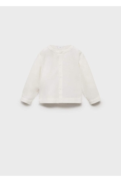 MANGO Baby Pamuklu ve keten gömlek