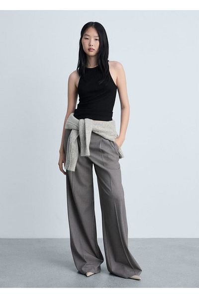 MANGO Woman Slim Ribbed Knit Top