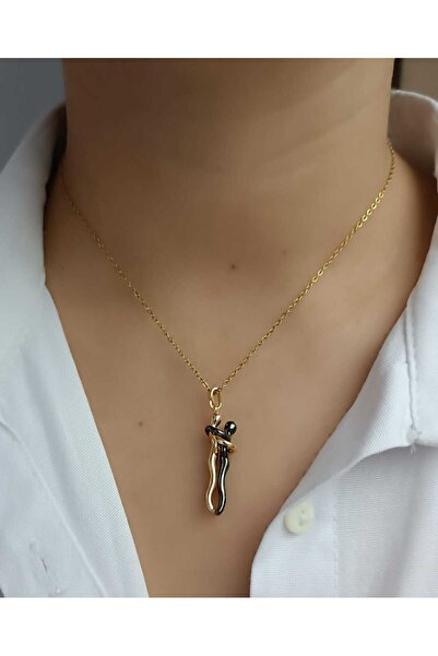 shop 1.sınıf Çelik Kararma Yapmaz Sevgililer Günü Çift Kolyesi