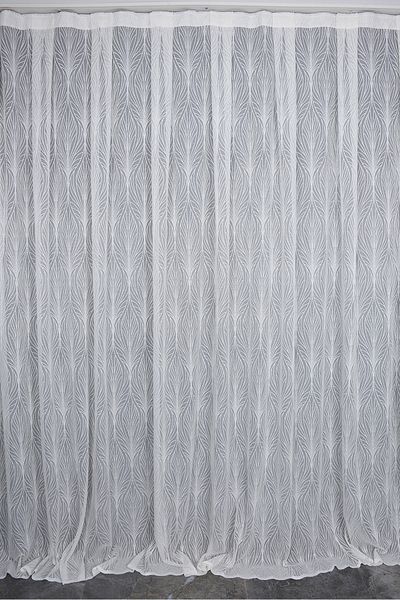 AKÇA TEKSTİL Kdk 2580 Pattern Cream Color Single Wing Pre-Planted Pleated Background Curtain 300*260 cm
