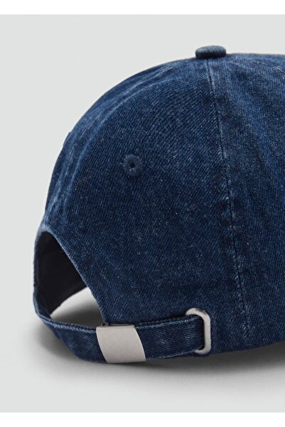 MANGO Woman Vizörlü denim kasket şapka