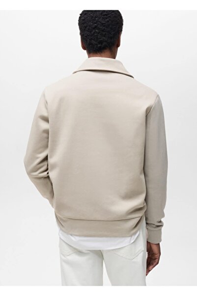 MANGO Man Fermuarlı regular kesim pamuklu sweatshirt