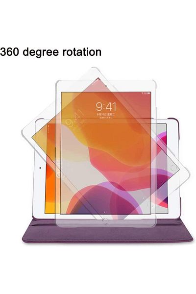 AWH Rotating Case for iPad 9.7" (2018/2017), iPad Air 2, 360° Rotating Stand, Black.