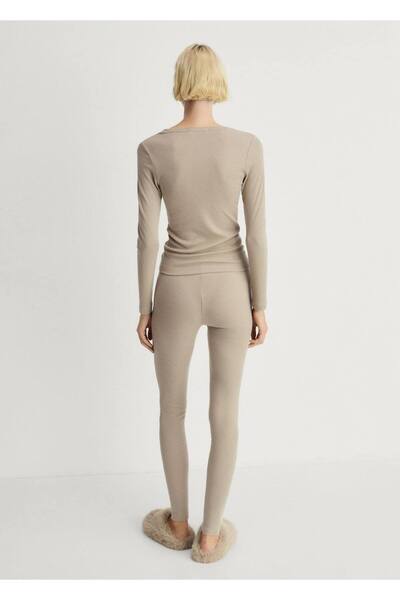 MANGO Woman Fitilli dokuma pantolon