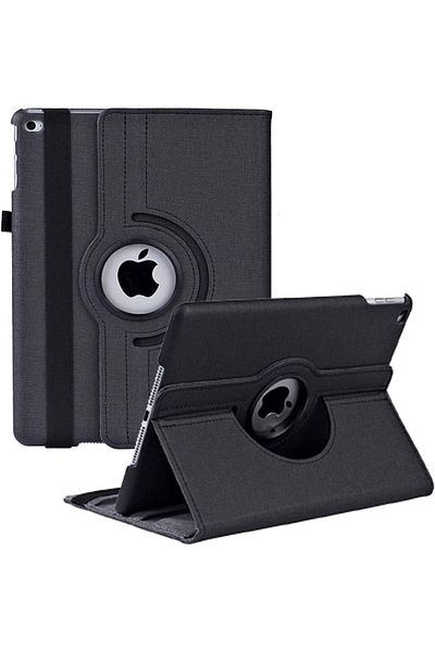 AWH Rotating Case for iPad 9.7" (2018/2017), iPad Air 2, 360° Rotating Stand, Black.