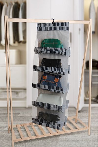 ADARYA HOME 10 Pockets In-Cabinet Bag Shoe Organizer (Zebra)