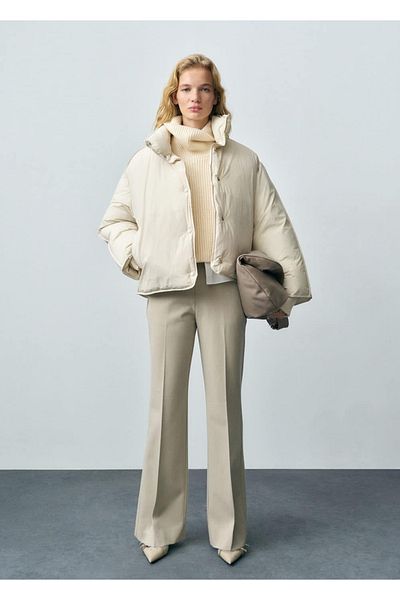 MANGO Woman Quilted Crop Anorak Shoes