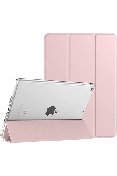 AWH iPad 10.2 Case - 9th/8th/7th Gen, Slim Translucent Hard PC Smart Cover with Stand, Light Pink.