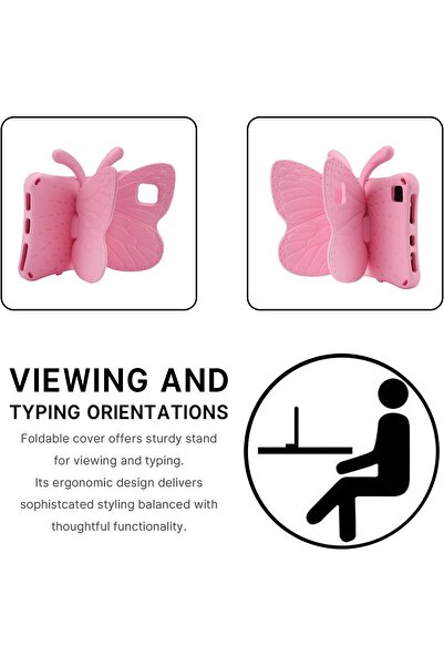HYX iPad 10 (10.9, 2022) Butterfly Kids Case with Kickstand - Pink
