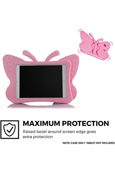 AWH iPad Mini Case for Kids, Lightweight Butterfly Design, Shockproof EVA Foam, Pink.