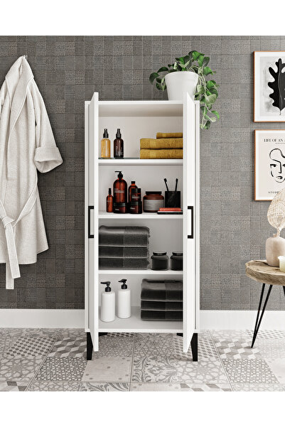 Afilli Viyana 2 Kapaklı Banyo Dolabı Çok Amaçlı Tamamı Mdf Beyaz
