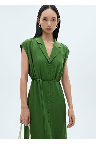 MANGO Woman Kuşaklı gömlek elbise