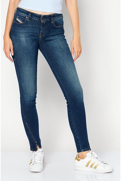 Diesel Women Regular Fit Dark Wash Stretchable Jeans, Navy
