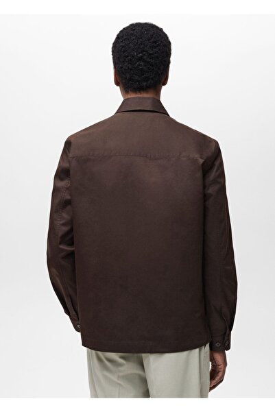 MANGO Man Cepli regular kesim pamuklu gömlek ceket