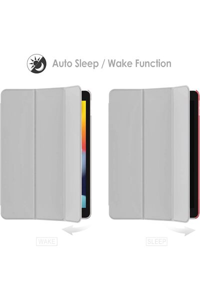 AWH Smart Magnetic Stand Case for iPad 10.2" (9th/8th/7th Gen), Leather Cover, Anti-Scratch (Grey).