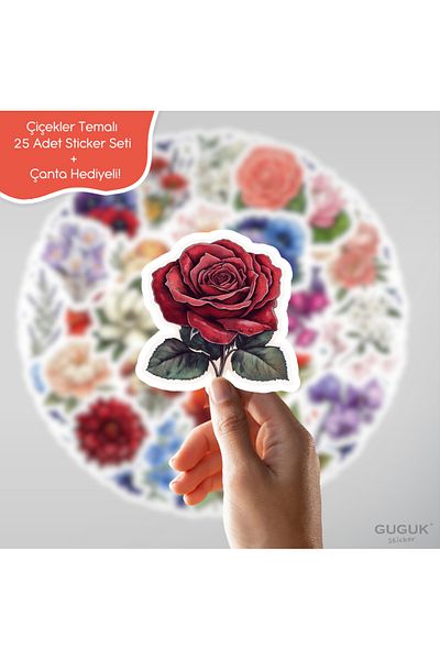 GUGUK مجموعة ملصقات الزهور
