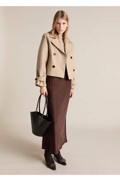 MANGO Woman Çift düğmeli klapalı ceket