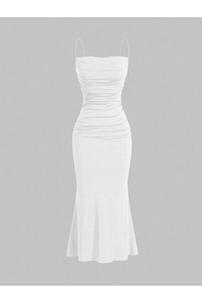 Dressco Maria - Askılı Drapeli Maxi Elbise