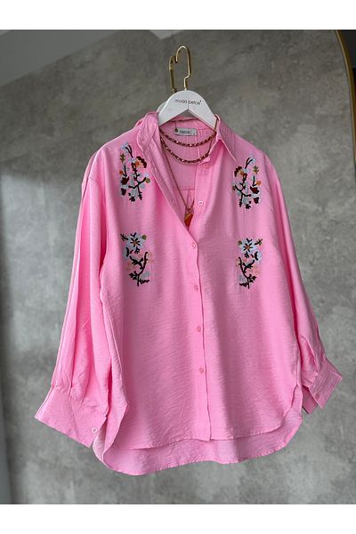 modabetce Vintage Embroidered Women's Shirt