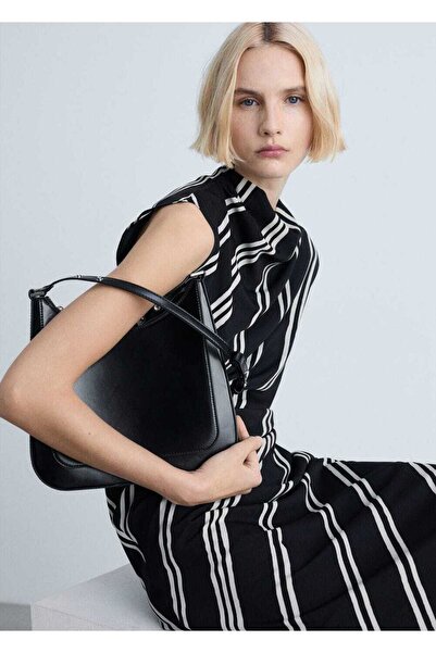 MANGO Woman Çizgi desenli midi elbise