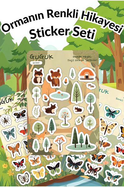 GUGUK Colorful Story of the Forest Sticker Leaves Set
