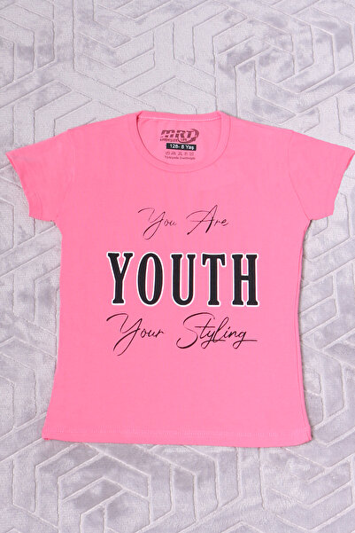 HÇM تي شيرت مطبوع برقبة دائرية موديل C39 للفتيات