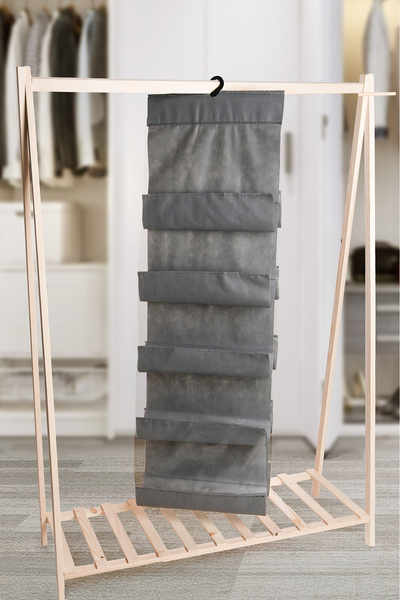 ADARYA HOME 10 Pockets In-Cabinet Bag Shoe Organizer (Grey)