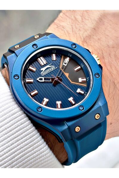 Slazenger Orijinal Silikon Kordon 10 Atm Su Geçirmez Erkek Kol Saati