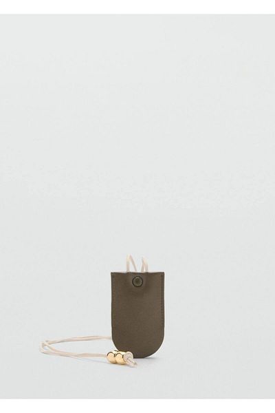MANGO Woman Ball Detailed Leather Look Keychain