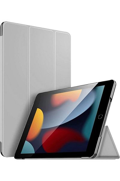 AWH Smart Magnetic Stand Case for iPad 10.2" (9th/8th/7th Gen), Leather Cover, Anti-Scratch (Grey).