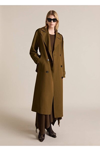 MANGO Woman Oversize uzun lyocell trençkot