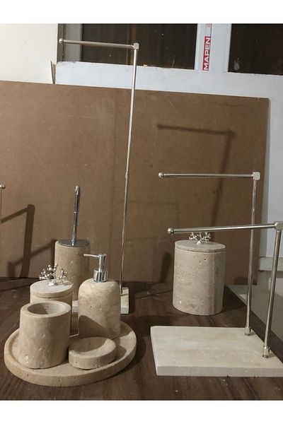 Hynmermer Travertine Bathroom Set of 9
