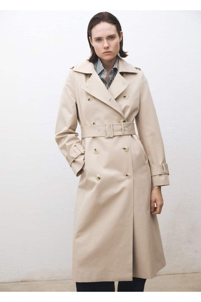 MANGO Woman Kruvaze pamuklu trençkot