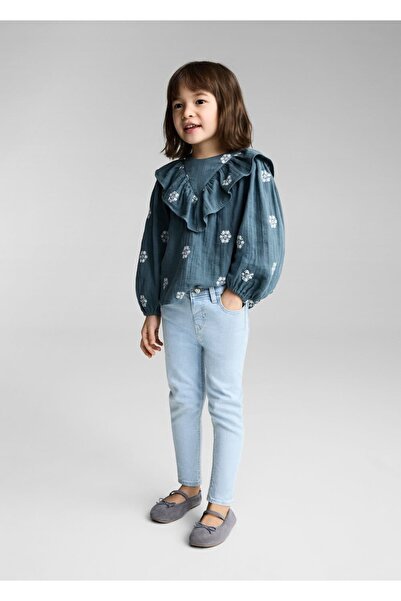 MANGO Baby Бавовняні вузькі джинсові штани