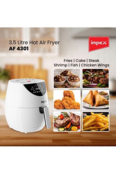 İMPEX Digital Air Fryer 3.5L With Detachable Non-Stick Basket Adjustable Temperature1500W AF4301