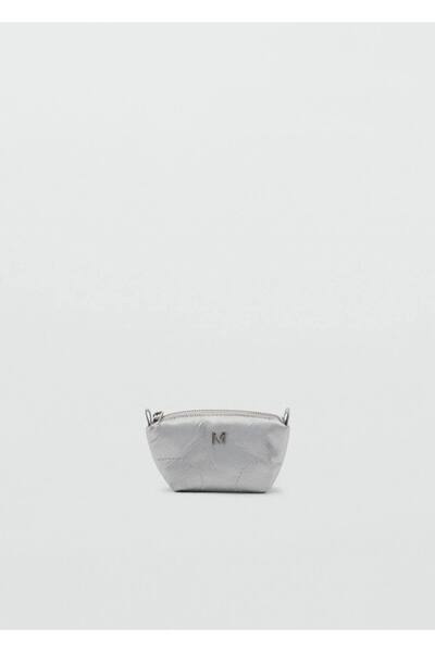 MANGO Woman محفظة عملات معدنية بشعار مع سحاب