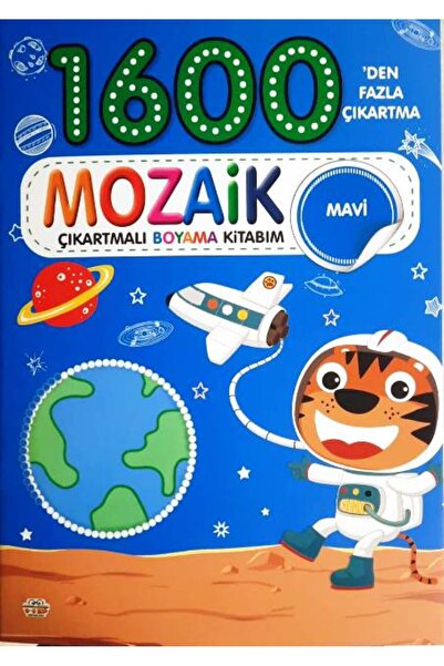 0-6 Yaş Yayınları Mozaik Çıkartmalı Boyama Kitabı Mavi 1600'den Fazla Çıkartma