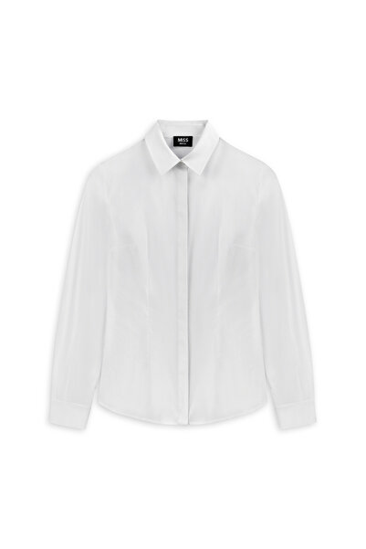 MISS IPEKYOL Πουκάμισο ποπλίνα με έμφαση στη μέση