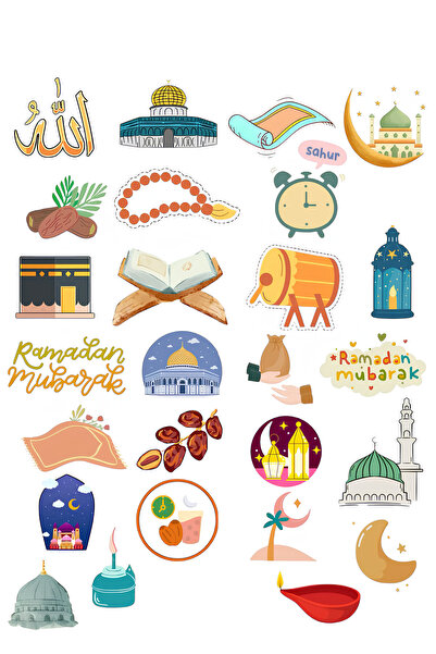 Rana İkra Art Ramazan Temalı Sticker Seti (3 Sayfa 70 Adet)