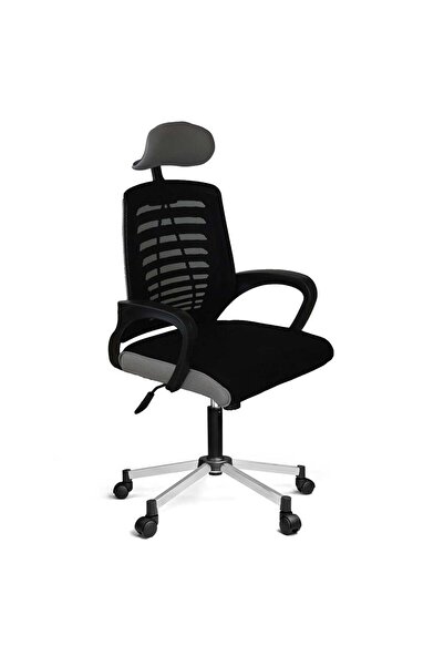 Türksit Karizma File Müdür Koltuğu Metalik Gri Boyalı Ayak Siyah-Gri