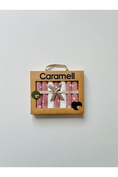 Caramell عبوة من 7 مناديل مبللة للأطفال مصنوعة من القطن الممشط بنسبة 100%، مقاس 20 × 20 سم
