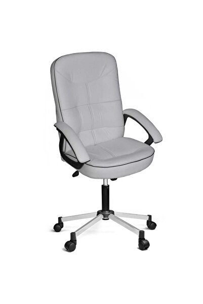 Türksit Manager Makam Koltuğu Plastik Kol Metalik Gri Boyalı Ayak Beyaz