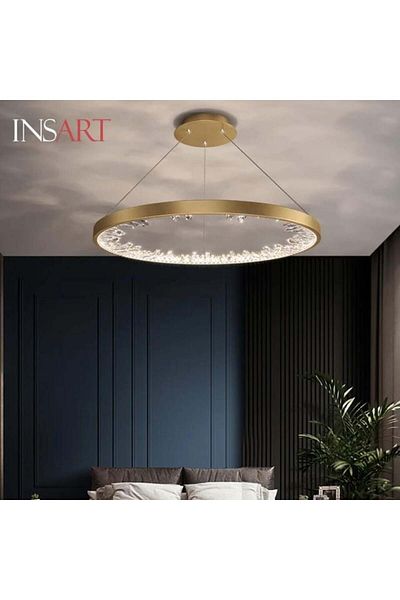 Btm Modern LED Chandelier Gold with Crystal 40+60+80cm