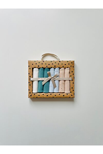 Caramell Pack of 7 Baby Wipes 100% Cotton Combed Baby Mouth Wipes 20X20 cm