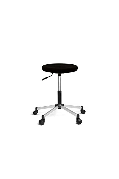 Türksit Tabure Dökme Sünger File Metalik Gri Boyalı Ayak Siyah