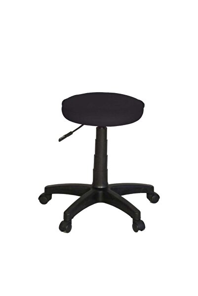 Türksit Amortisörlü Tabure Deri Plastik Siyah