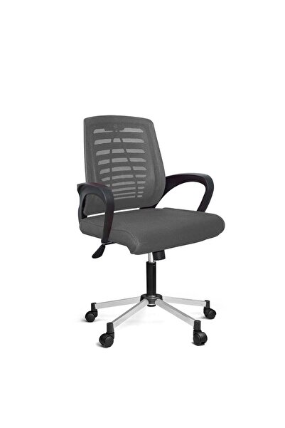 Türksit Karizma File Çalişma Koltuğu Metalik Gri Boyalı Ayak Gri