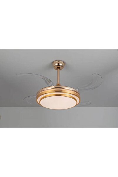 ASEEL مروحة وثريا مودرن لون ذهبي فاخر