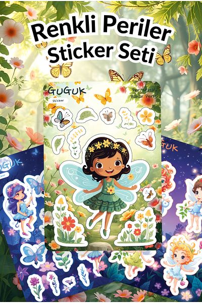 GUGUK Colorful Fairies Sticker Leaves Set