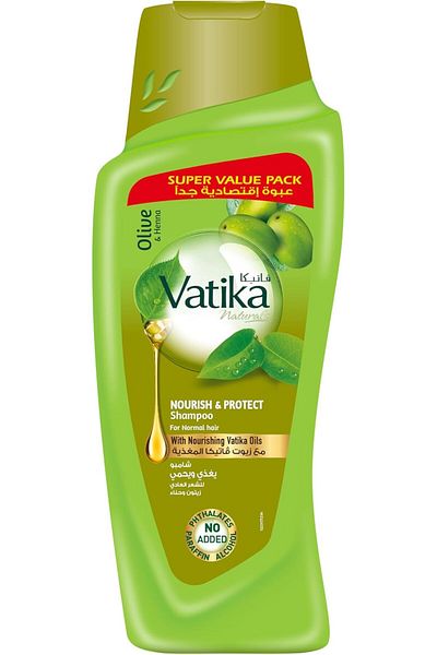 Vatika Naturals Nourish & Protect Shampoo 700ml – With Olive & Henna, Herbal Care for Strong Hair